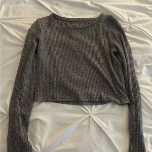 American Eagle Outfitters Charcoal Ribbed Sweater